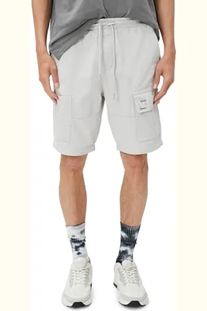 Koton Cargo Shorts Pocket Detail Tag Printed Drawstring, Pantaloncini Uomo, (080)