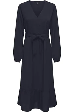 ONLY Onlnova Life Elite Amy Long Dress Solid Vestito, , XL Donna