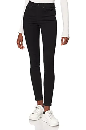 VERO MODA Vmtanya Mr S Piping Jeans Vi120 Noos Skinny, (Black Black), 42/L34 (Taglia Unica: X-Large) Donna