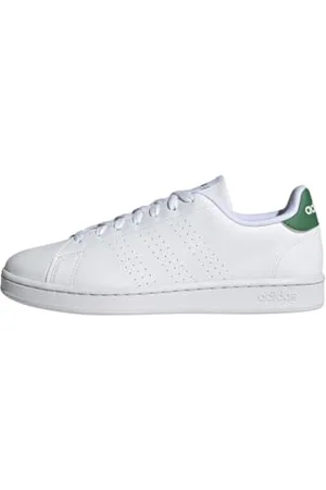 adidas Advantage Shoes, Scarpe da Tennis Uomo, Cloud White/Cloud White/Green, 44 2/3 EU