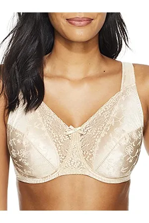Playtex Secrets Love My Curves-Reggiseno a Copertura Completa con Ferretto, Motivo Floreale, US4422 Altamente Coprente, Opaque, , 7C Donna