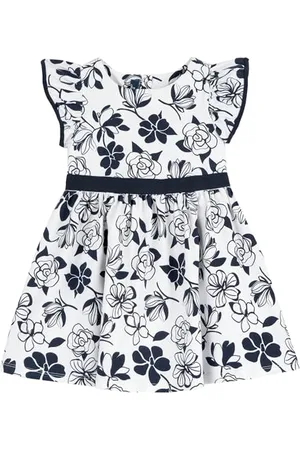 chicco Vestito Bambina a Maniche Corte, Comodo e alla Moda, in Morbido Cotone, Lavabile in Lavatrice, Abbigliamento Neonata 0-24 Mesi, Designed in Italy