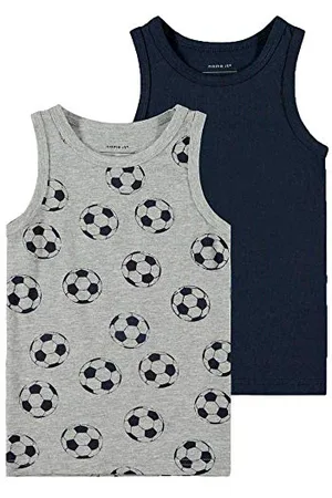 NAME IT Nmmtank Top 2p Mel Football Noos Canottiera, Grey Melange, 86 Bambini e Ragazzi