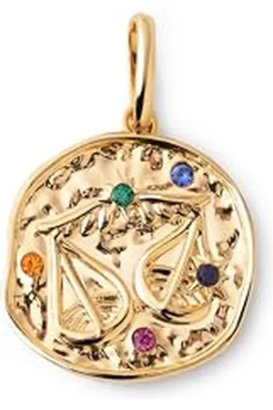 SINGULARU Charm Organic Colors Zodiaco. Ciondolo in Ottone con Finitura Placcata 18Kt. Combinabile con Collana. Gioielli da Donna. Bilancia