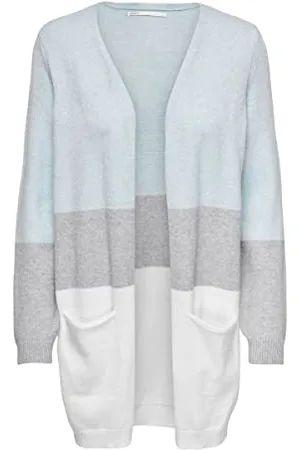 ONLY Queen L/S Long Cardigan Knt Noos Cardigan Donna, (Cashmere Blue), Small