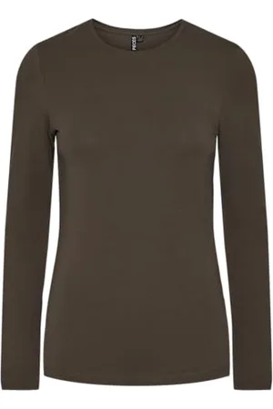 Pieces® Pcsirene LS Tee Noos Maglietta a Maniche Lunghe, Morel, XL Donna