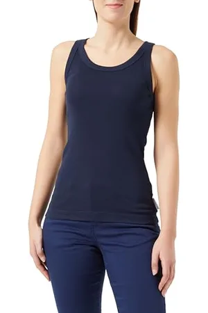 Marc O’ Polo Marc OߴPolo Denim Donna Canotta parzialmente Elasticizzata a Costine, Blu (Navy Teal), XL