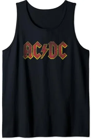 AC/DC ACDC Distressed Red Logo Rock Music Band Canotta