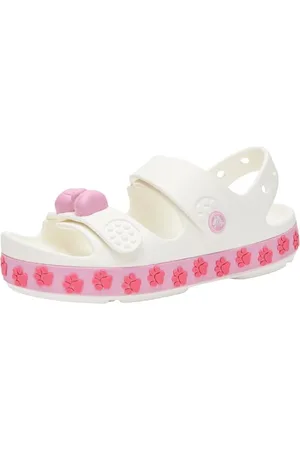 Crocs Crocband Cruiser Pet Sandal K, Sandali Unisex - Bambini e ragazzi, White/Pink Tweed, 38/39 EU