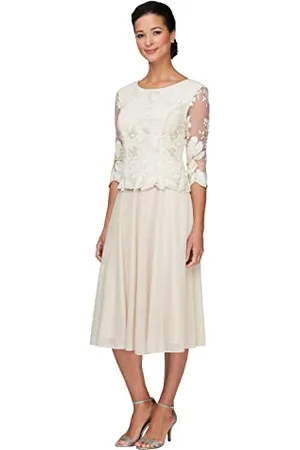 Alex Evenings Abito Finto con Paillettes Lungo tè (Piccolo e Regolare) Vestito per Occasioni Speciali, , 42 Donna