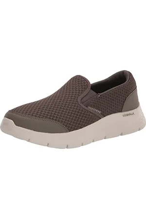 Skechers 216485 Khk, Sneaker Uomo, Kaki Textile Cachi Pelle Khaki Trim, 43.5 EU