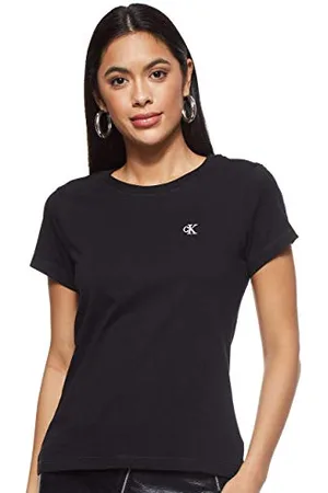 Calvin Klein Jeans CK EMBROIDERY SLIM TEE J20J212883, Donna, (Ck Black), S