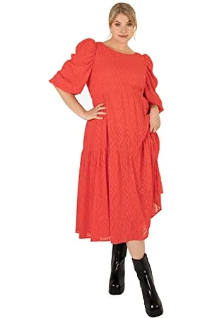 Lovedrobe Womens Plus Size Dress for Ladies Curve Key Backhole 3/4 Sleeves Midaxi High Waist Everyday for Summer Work Office Party Size 24
