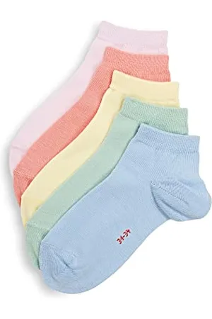 ESPRIT Solid Mix Multipack K Sn cotone bassi tinta unita confezione di 5 paia, Calzini corti Unisex - Bambini, , 31-34