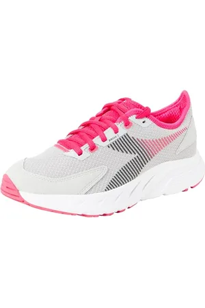 Diadora Passo 3 W, Scarpe da Corsa Donna, Silver DD/Black/RUBINE Red, 38.5 EU