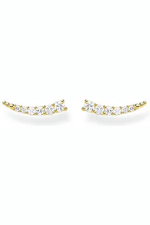 Thomas Sabo Orecchini da Donna Ear Climber con Pietre Bianche in Argento Sterling 925 e Argento, Gold, H2158-414-14