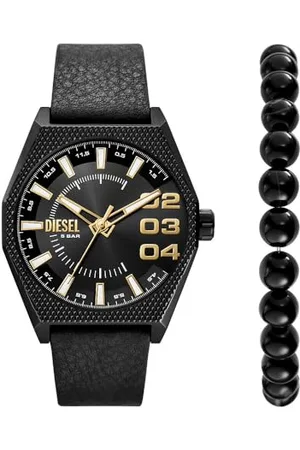 Diesel Orologio Analogico al Quarzo Uomo con Cinturino in Pelle DZ2210SET