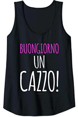 LUMOMIX Donna Buongiorno Un Cazzo. Canotta Donna sportiva Divertente. Canotta