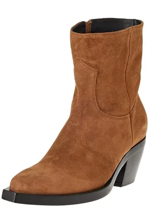 Pinko Mozart TEXANO Suede, Stivali Western Donna, L15_Marrone Tabacco, 35 EU
