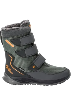 Jack Wolfskin Polar Boot Texapore High VC K, Stivali Invernali Unisex-Adulto, Ardesia/Verde, 35 EU