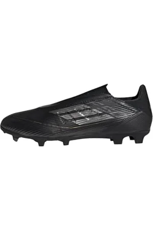 adidas F50 League Laceless Football Boots Firm Ground, Scarpe da Calcio Unisex-Adulto, Core Black/Iron Metallic/Gold, 48 EU