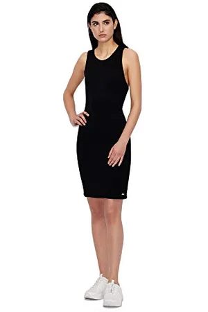 Armani Exchange Tessuto Elasticizzato Confortevole Interlock Midi Dress Abito Casual da Lavoro, , S Donna