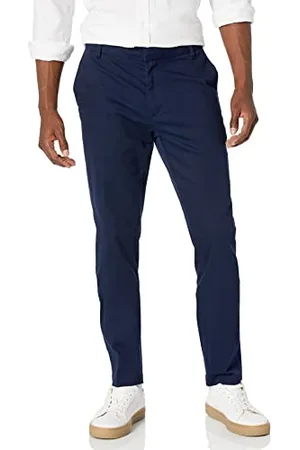 Amazon Pantaloni Chino Aderenti Elasticizzati con Parte Piatta sul Davanti Resistenti alle Pieghe Uomo, , 40W / 30L
