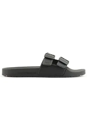 Emporio Armani Double Buckle Slides, Infradito Unisex - Adulto, (Black+Black), 41 EU