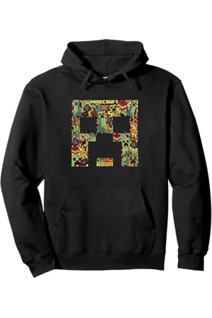 Minecraft Creeper Big Face Collage Felpa con Cappuccio