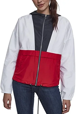 Urban classics Giacca a Vento Oversize da Donna a 3 Toni, (Navy/White/Fire Red 01243), M