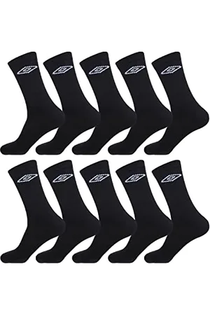Umbro Calzini Uomo Sportivo Traspirante Set di 10 Calze Uomo Lunghe, Formazione e Vestibilità Perfetta, Nero, Taglie 43/46