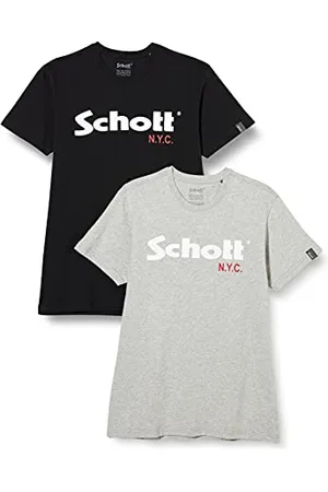 Schott NYC Ts01Mclogo, T-shirt Uomo, ( /H.Grey), XXL