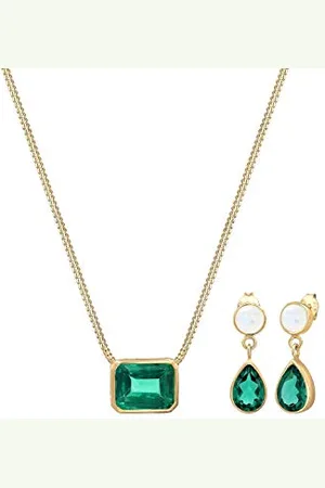 Elli Set di Gioi Geo Mondstein Quartz Edelstein 925 Sterling Silber