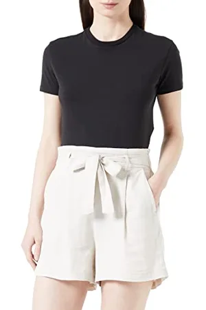 ONLY Onlcaro Pb Belt Linen Blend Shorts Pnt Pantaloncini, Rivestimento Argento, L Donna