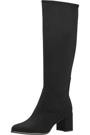 Marco Tozzi Stivali alti ed eleganti da donna con tacco e design a punta color (black) 39 EU