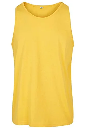 Build Your Brand Basic Tank Canotta, (Taxi Yellow), XS Uomo