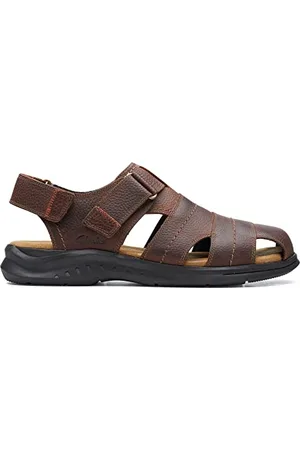 Clarks Hapsford Cove, Sandali da Pescatore, Uomo, Marrone (Pelle Marrone Tumbled.), 39.5 EU
