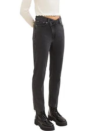 TOM TAILOR 1038302 Jeans Dritti Slim Lotte, 10240-Black Denim, 34 Donna