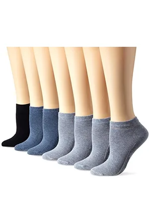Camano 9102 Calzini alla Caviglia, Blu (Denim Mel. 0033), 35/38 (Pacco da 7) Donna