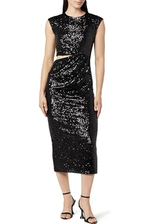 THE DROP Abito da Donna, Padma, Midi, con Apertura e Paillettes, , 3XL Plus, Taglia Forte