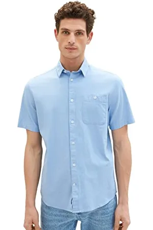 TOM TAILOR Camicia, Uomo, (Blue Chambray 31797), M