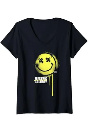 Electric Callboy Donna Spruzzare Smile Maglietta con Collo a V