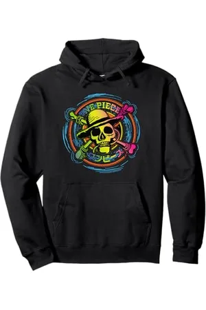 Onepiece Anime Cappello di Paglia Pirati Colore Logo Kanji Felpa con Cappuccio