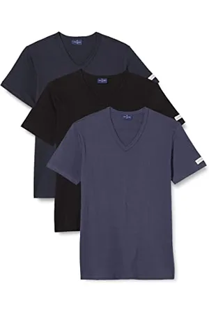 NAVIGARE 512 Maglietta intima, (Nero/Navi/Jeans), X-Large, Pacco da 3, Uomo