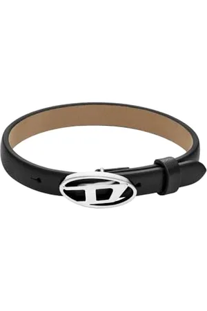 Diesel Bracciale da uomo in pelle nera impilabili, DX1516040, Misura unica, Pelle, Nessuna pietra preziosa