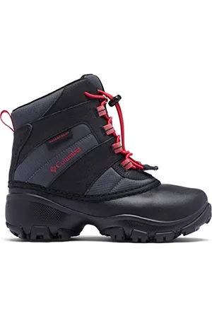 Columbia Rope Tow Iii Waterproof, Stivali da Neve Unisex - Bambini e ragazzi, Grigio (Dark Grey Mountain Red), 34 EU