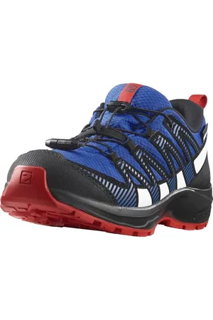 Salomon XA Pro V8 Clima Scarpe Impermeabili Unisex da Passeggio ed Escursionismo per bambini, Calzata precisa, Grip su tutti i terreni, Look sportivo, Lapis Blue/Black/Fiery Red, 37 EU