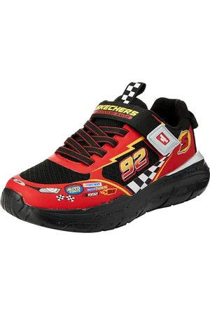 Skechers Boys, Sneaker Scarpe, Black SyntheticTextileRed Trim, 43 EU