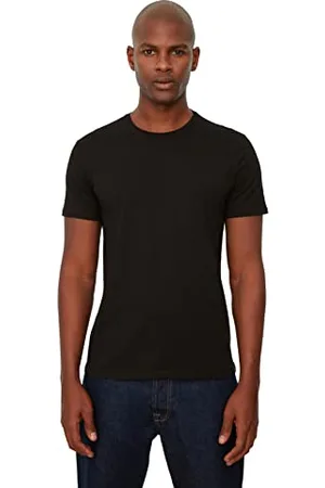 Trendyol Black Basic-Maglietta da Uomo Slim Fit, 100% Cotone T-Shirt, , XXL