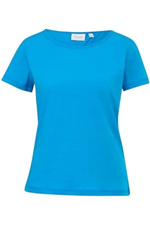 Comma, CI 2144885 T-Shirt, Turchese-6290, 50 Donna